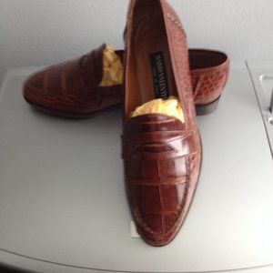 Mario Valentino Alligator Loafers Cognac size 8